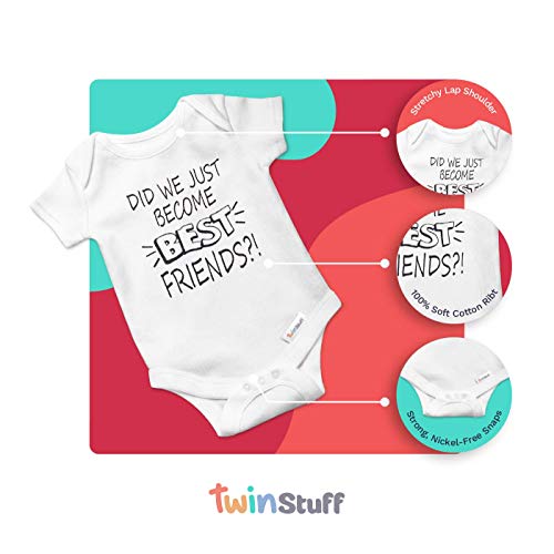 Twin Stuff 100% Cotton Unisex Best Friends Rompers – Cozy and Adorable Matching Outfits for Newborn Identical Twins4