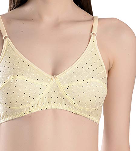 Image of FIMS - Fashion is my style Women's 3 Bras 3 Panties Set (BUNDI 3 Bras 3 Panties SetPANTY Pink Yellow Blue 34 Yellow, Pink, Blue 34)