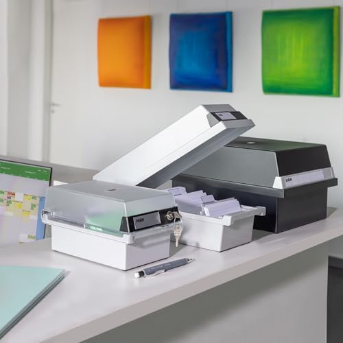 HAN Karteikasten DIN A7 quer - attraktives Design für 800 Karten mit großem Beschriftungsfeld, 957-11