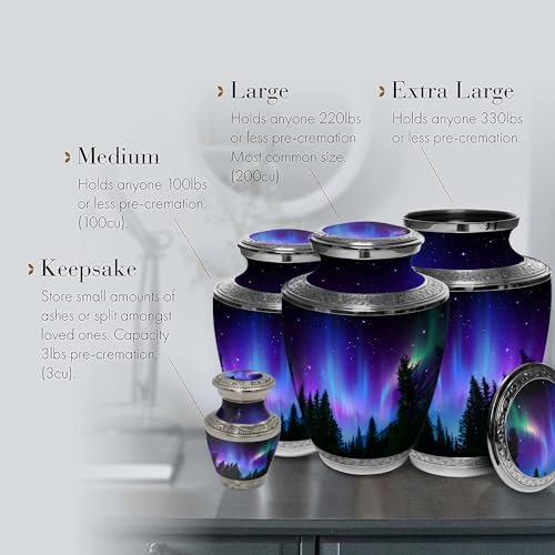 Image of Northern Lights Cremation Urns for Human Ashes Adult Female Urns for Ashes