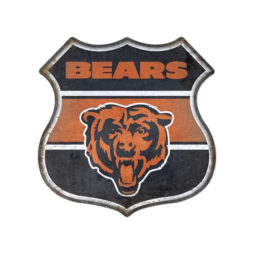 Rico Industries NFL Football Chicago Bears Rustic 11.5" Home Decor Metal Route Sign
