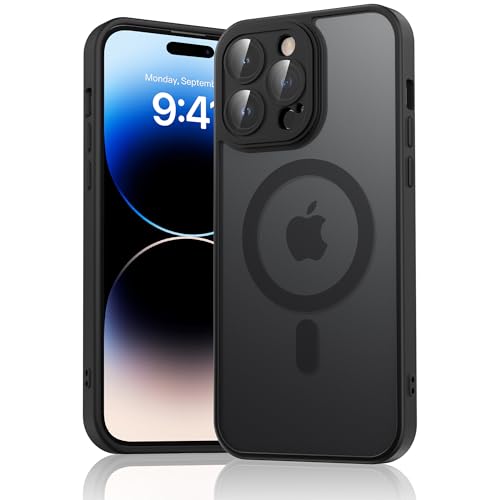 Image of Tobfit Magnetic Case for iPhone 14 Pro Max Compatible with Mag Safe, Translucent Matte Back Slim Shockproof Phone Cover for iPhone 14 Pro Max