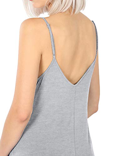 Image of ALLLA Women's Lightweight Flowy Summer Dress - Adjustable Strap Knee Length Dress with Side Pockets. Casual, Beachwear