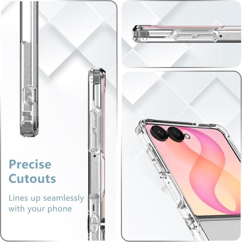 Image of TechTrendz for Samsung Galaxy Z Flip 8 Ultra Case Slim Fit Anti Yellowing Lightweight Crystal Clear Hard PC Bumper Protective Shockproof Back Cover for Samsung Galaxy Z Flip 8 Ultra -Transparent