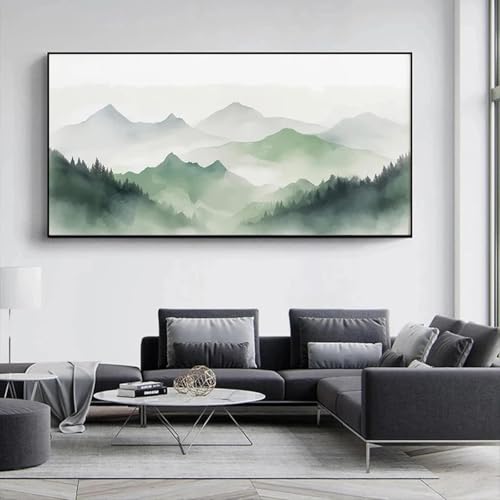Affiches naturelles de montagnes vertes pour créer un salon zen et moderne