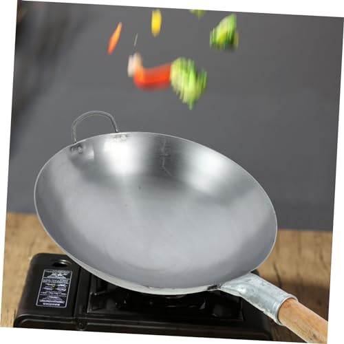 Wok de hierro con mango de madera gris miniatura 7