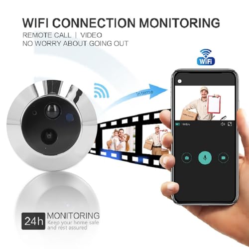 Türspion-Gucklochkamera, WiFi-Digital-Video-Türklingel mit Nachtsicht und Bewegungserkennung, 4,3-Zoll-IPS-LCD-Bildschirm, Digitale Türkamera, Gucklochkamera für Wohnungstür