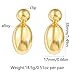 Gold Teardrop Clip On Earrings for Women Vintage Chunky Gold Puffy Tear Drop Statement Earring Fashion Non Pierced Hip Hop Jewelry 70s 80s Accessories (Gold-2)