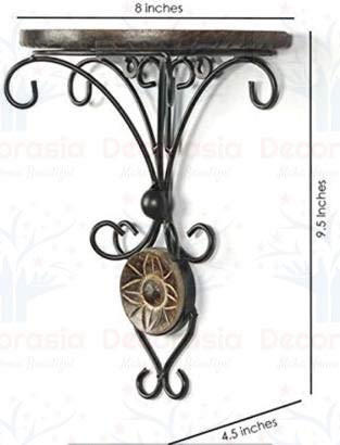 Image of DECORASIA� Beautiful Small Antique Wooden & Iron Wall Temple /Mandir for Home,Office and Other Multi Purpose Utility