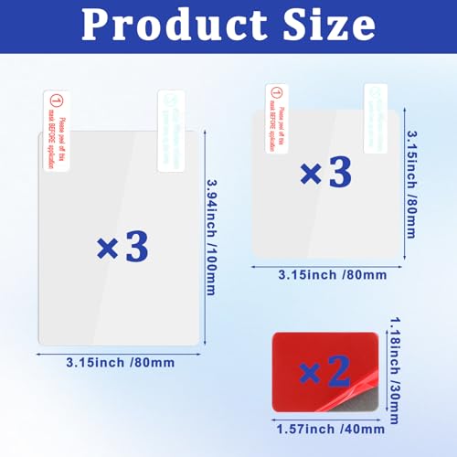 Image of 8Pcs Sticker Shield for Windshields, Clear Electrostatic Stickers Double-Sided Adhesive Pad Static Cling Window Film for Dash Cam Mounting