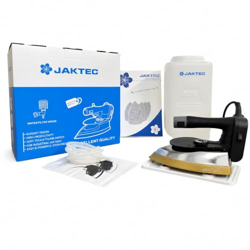 Image of JAKTEC Industrial Steam Kit 220V with Teflon Shoe, 4L Water Bottle, Hose, Filter & Accessories | Heavy Duty Professional Steam for Tailoring, Garment & Commercial Use (1800 Watts)