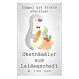 Mr. & Mrs. Panda Gäste Handtuch Obsthändler Leidenschaft - Geschenk, Abschied, Kinder Handtuch, Gästetuch, Wochenmarkthändler, Frottier, Rente, Sport