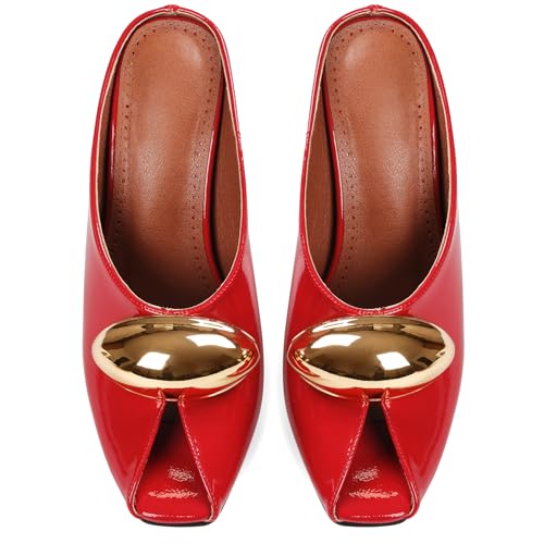 Oiamenne Stiletto Heels for Women Peep Toe Heeled Mules Sandals Pointed Toe Pumps High Heeled Sandals for Women Comfortable Casual Wedding Office Dating Dress Shoes3