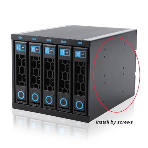 Image of RackChoice Internal Hard Drive Enclosure 5x2.5 inch /3.5 inch SATA /SAS Hard Drive Backplane 6 Gbps HDD hotswap in 3xExternal 5.25 inch Bay Compatible with All Rack Types