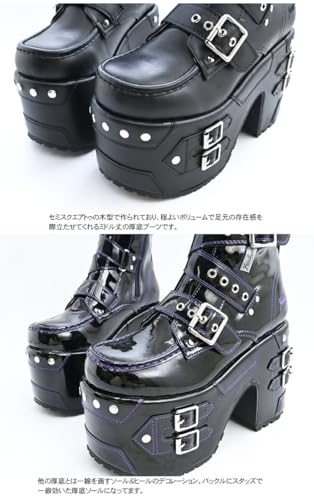 ヨースケ YOSUKE ] 厚底ブーツ レディース ベルト&スタッズデザイン