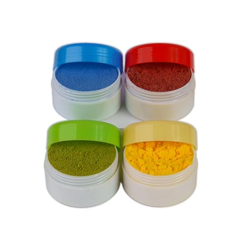 Dye-Free Food Coloring Powder set - Red, Blue, Green and Yellow. | Perfect for cake decorating, cookie frosting, icing & drinks | Plant-Based, All-Natural, Kosher, Flavorless | No Carmine, No Annatto | By PIXIE DUST | Large .35 oz Each Color 1.4 oz - 44gr Total.