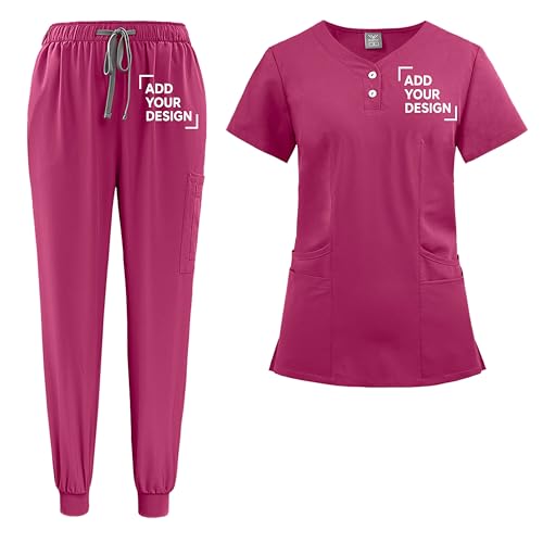 Haut médical et pantalon de jogging femme stop aux uniformes rigides de clinique avec poches
