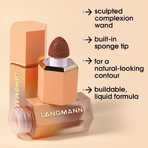Liquid Contour Stick -Built-in Sponge Tip Sculpted Complexion Wand Cream Face Concealer Contour Waterproof Long Lasting Natural Bronzer Smooth Shimmer Face Highlighter Makeup Contour Stick (# 101) - Image 6