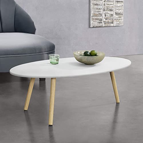 [en.casa] Mesa de Centro Viborg 109,5 x 59,5 x 39,5 cm Mesa de Salón Auxiliar con 3 Patas Trípode Mesa Baja Mesa de Café o...