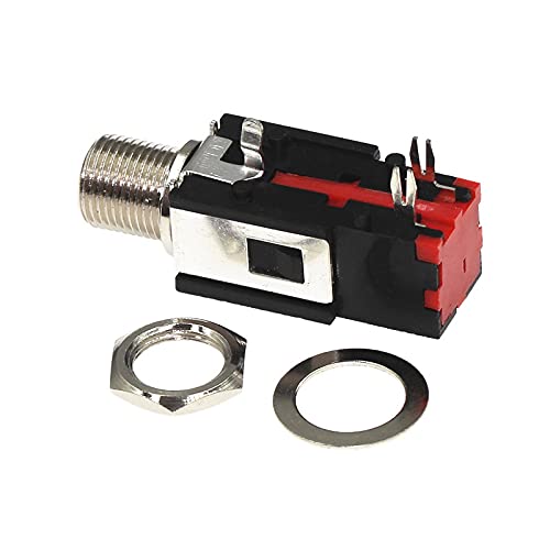 100pcs PJ-602B Right Angle Audio Connector Thread Lock Panel Mount 1/4" 6.35 Mm Stereo Phone Jack Headphone Socket