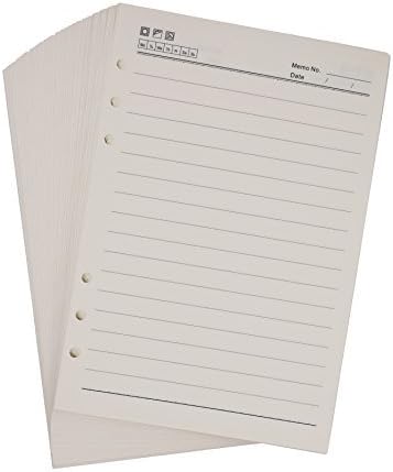 SAYEEC A5 6-Ring Binder Planner Refill Paper for Journals Notebooks Diaries Inserts,Ink Bleed Resistant, 8.35 by 5.59 Inches, 100gsm Ruled Paperer 80 Sheets(Refill Paper A5)