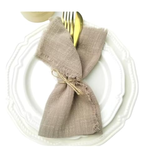 Serviettes en gaze de coton lot de 6 chemin de table décoration mariage rustique