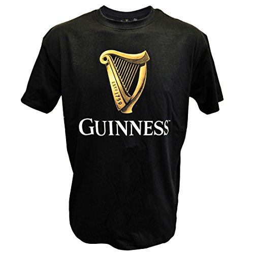 Guinness Black Guinness Classic T-Shirt With An Irish Gold Harp Design (S-XXXL) (L)
