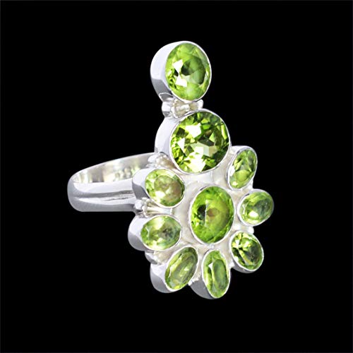 Bague péridot argent massif 925 durable pour peau sensible taille V 1/2