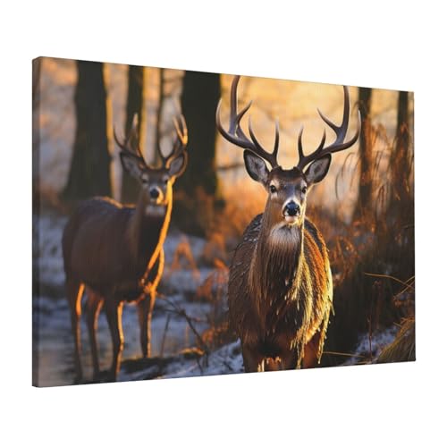 Poster mural de cerf suspendu pour créer un cocon zen dans la chambre