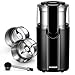 SHARDOR Coffee & Spice Grinders Electric, 2 Removable Stainless Steel Bowls for dry or wet grinding, Black