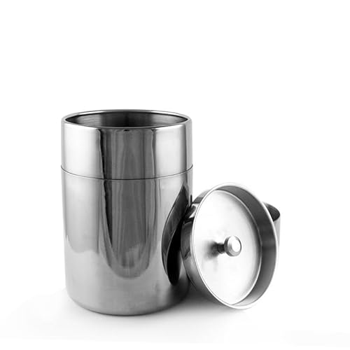 Roestvrij staal verzegelde voorraadpot, roestvrij stalen theebus koffie suiker opslagblikken losse blad theeblik, containers voor opslag thee, koffie, suiker, losse bladeren (S)