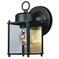 DESIGNERS FOUNTAIN Preston Outdoor Light Fixture, 8 Inch Exterior Wall Lantern Sconce for Front Door, Patio and Porch, Black, 1161-BK