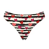 Novastar Tangas sin costuras para mujer, color negro y blanco, estampado de amor, ropa interior omfy que no se ve, Negro, XS