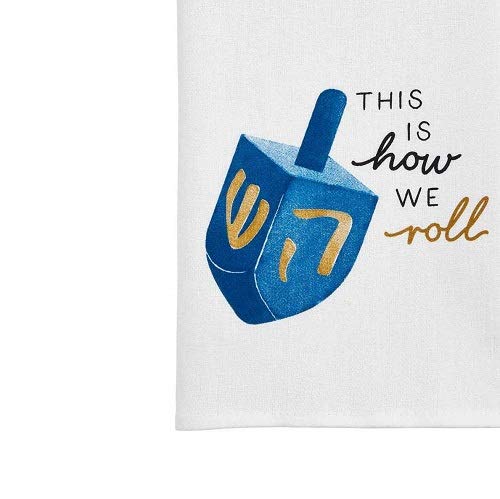 Mud Pie Roll Hanukkah Watercolor Towel, 26" X 16.5" #TOP2