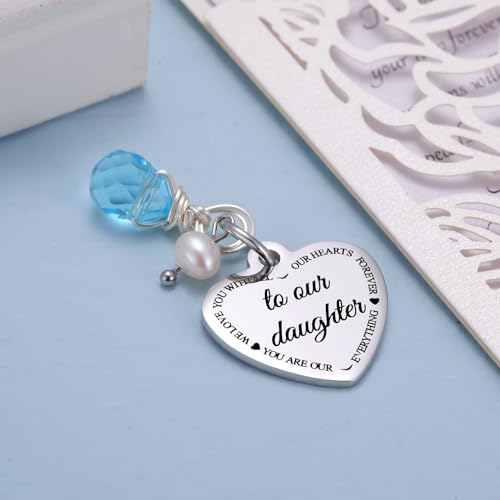 Image of MIXJOY Something Blue Gift for Bride, Wedding Day Bridal Blue Pearl Angel Wings Bouquet Garter Charm for Bride to Be