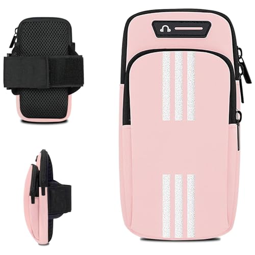 Brassard Telephone Sport, Sac de Sport, Sac pour Téléphone Portable, Course à Pied, Sac de Bras, Brassard Smartphone de Course, Sac à Bras Universel, Smartphone Running Brassard 6.8 (Rose)