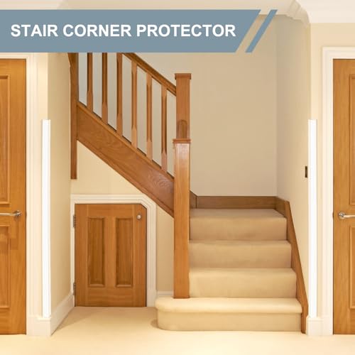 Image of Corner Guards - 8PCS White Wall Corner Guard with Back Glue for Baby Safety, Stair Corners, Edge Protection - 59 in(L) x 1-5 /8 in(W)