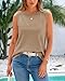 BTFBM Women's Sleeveless Sweater Vest 2025 Summer Crew Neck Ribbed Knit Lightweight Pullover Casual Loose Fit Tank Tops(Khaki, Medium)