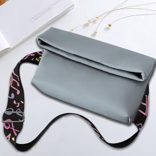 Image of Coldinair Music Notes Wide Shoulder Strap Adjustable Replacement Belt Guitar Crossbody Bag Straps Handbag Strap Canvas Straps Luggage Strap