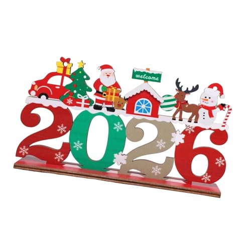 MYCENSE クリスマスオーナメント 木製置物 デスクトップキャラクター 飾り付け フェスティバル対応 長持ち プレゼント 本棚 キッチンに適用, 30cm×17cm