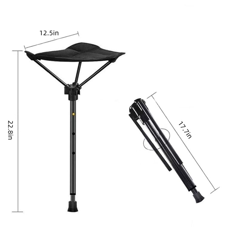 MIANZHI One Leg Adjustable Stool,Camping Folding Stool,one Leg Chair,Telescoping Stool,Collapsible Retractable Stool,Suitable for Outdoor Hiking,Picnic,Travel