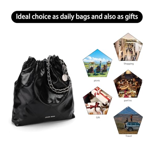 Image of JACD Crossbody Bags for Women Trendy Vegan Leather Shoulder Bag Small Work Bags Drawstring Handbag Purses Travel Bucket Bag