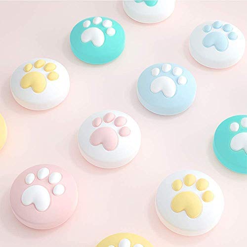 TUTUO Thumb Grip Caps for Nintendo Switch/Switch Lite Controllers Button Stick, Soft Silicone Cover, Analog Joystick Thumbstick Grip Skin Cap, Joystick Cap