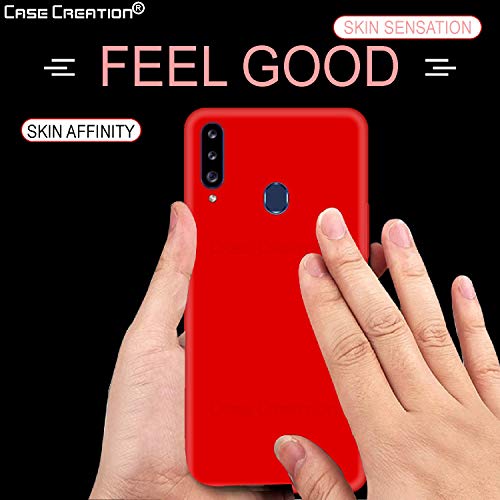 Image of Case Creation Luxurious OG Series for Samsung A20s Case Cover,Anti-Dirty Slim Case Frosted Matte Cute Candy TPU Raised Bezel (Splash of Color) Back Cover for Samsung Galaxy A20s -Wine Red