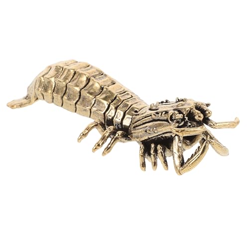 DONFAMDS ヴィンテージ真鍮しゃこフィギュア 海洋生物デスクトップ装飾 小型動物置物 家やオフィスの棚飾り ア用メタルアート