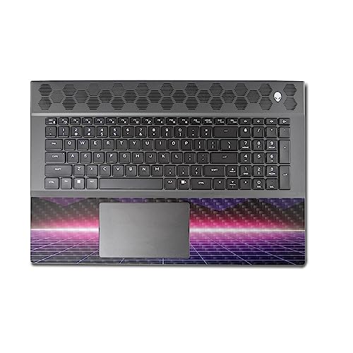 Image of MightySkins Carbon Fiber Skin Compatible with Alienware M18 R1 (2023) Full Wrap Kit - Synthwave | Protective, Durable Textured Carbon Fiber Finish | Easy to Apply & Change Styles | Made in The USA