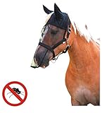 mit Ohren- und Nüsternschutz Kerbl Integr. Fliegen-Schutzmaske, Größe 3 (Warmblut) Halfter, Schwarz, 3