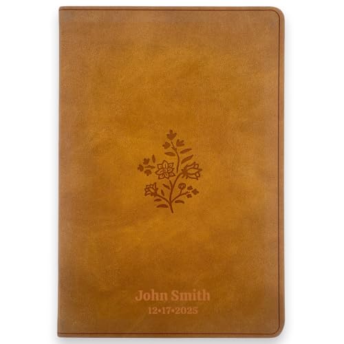 Image of Personalized ESV Large Print Bible for Adult, Name Engraved, Standard Size | Customize Your Camel Faux Leather Bible Your Way, Stay-Open Lay-Flat & Easy-Read Two-Column, Christian Occasion Gift