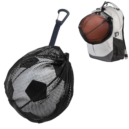 SZZETK Ballnetz 1 Ball, Basketball Tasche mit Kordelzug, Fußballnetz, Rucksack Tragbare Ballnetz, Basketball Bag Netztasche, Ballsack, Tennis Volleyball Handball Zubehör