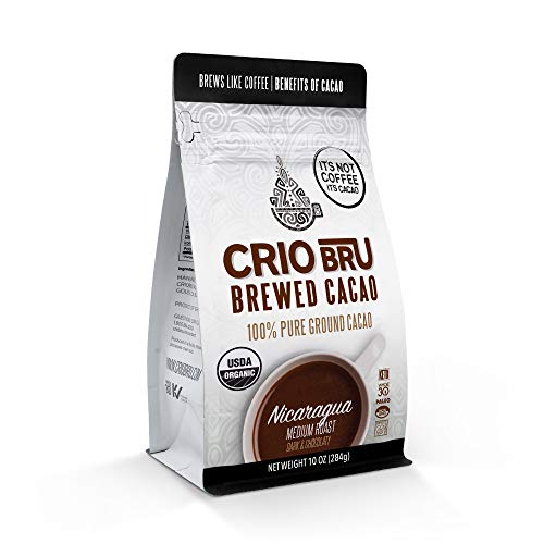 Crio Bru Brewed Cacao Nicaragua 10oz Bag | Natural Healthy Brewed Cacao Drink | Great Substitute to Herbal Tea and Coffee | Keto, Whole-30, Paleo, Low Calorie Honest Energy